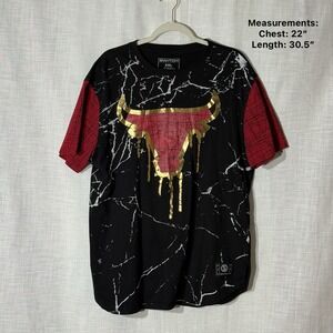 Switch Remarkable XXL‎ Bulls Graphic Tee Black Red Marble Gold Drip Streetwear